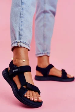 Sale Big Star Shoes Sandały Damskie Big Star FF274A601 Granatowe