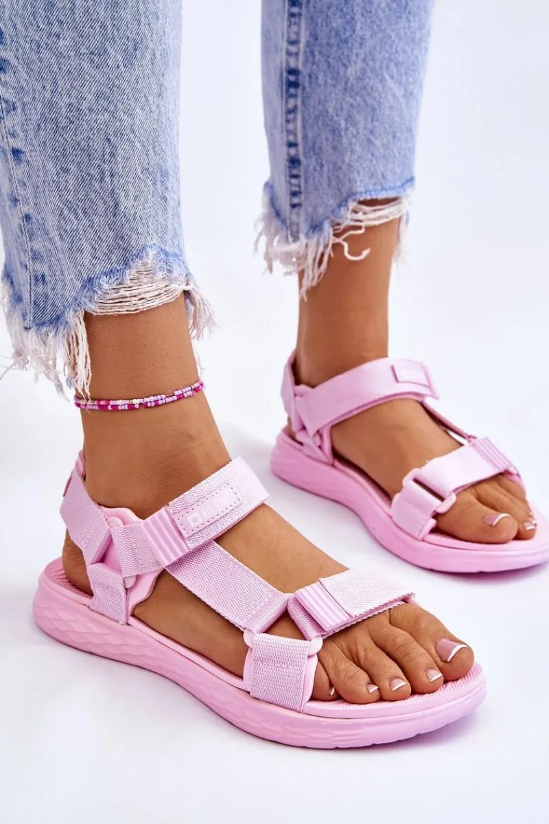 Sandały Płaskie|Sandały Big Star>Big Star Shoes Sandały Damskie Big Star LL274A100 Różowe Różowy
