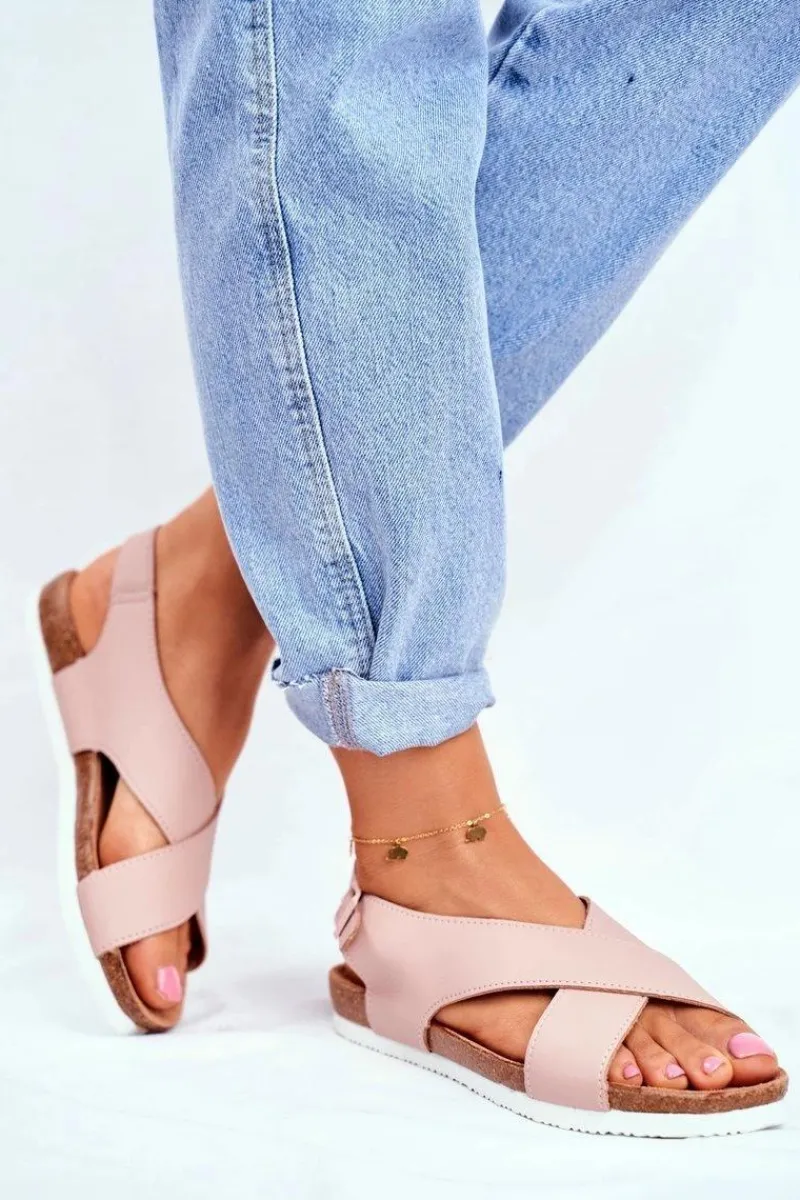 Sandały Big Star|Sandały Płaskie>Big Star Shoes Sandały Damskie Big Star Pudrowy Róż FF274624