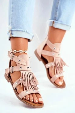 Sandały Płaskie>Boto Sandały Damskie Boho Nude Balms