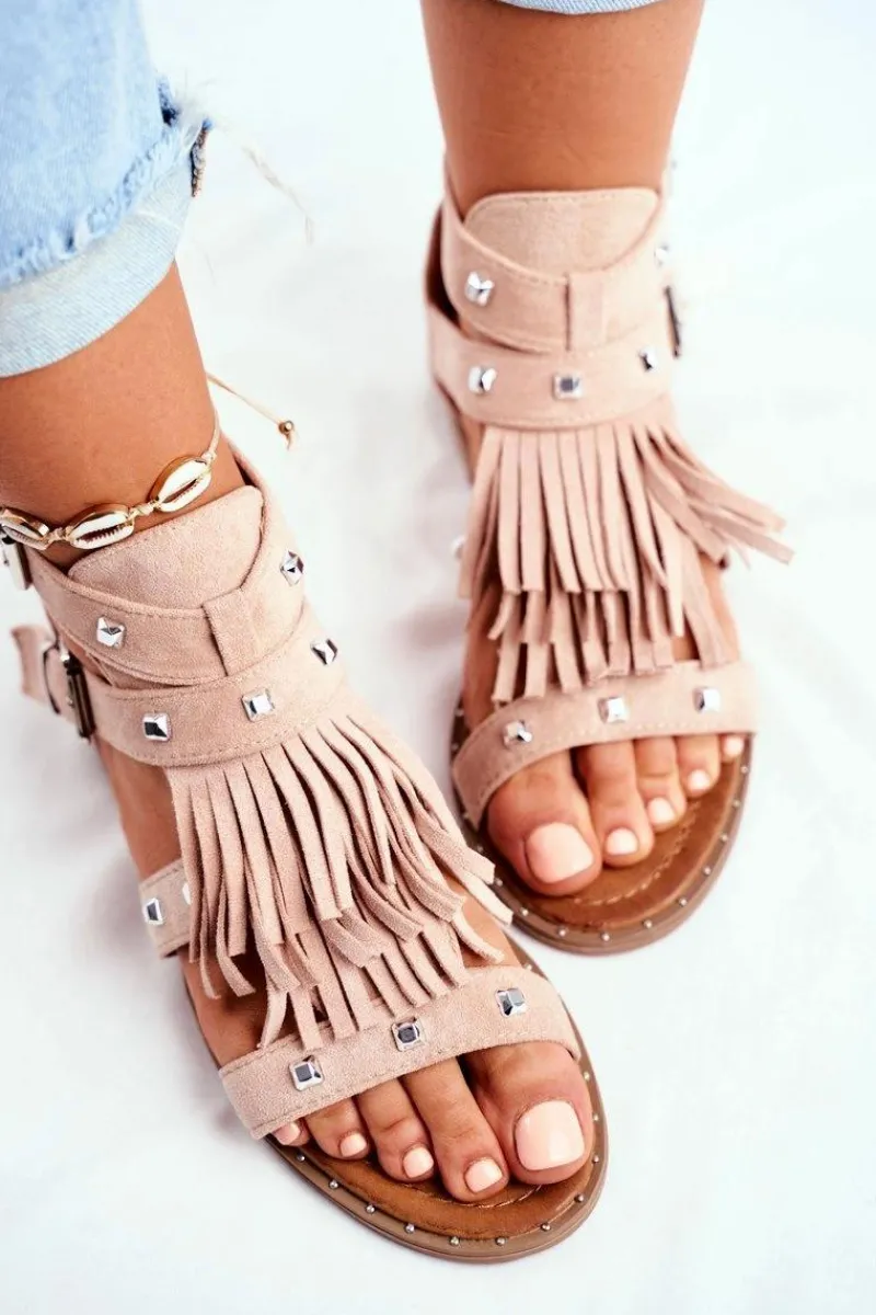 Sandały Płaskie>Boto Sandały Damskie Boho Nude Balms