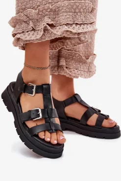 Sandały Płaskie><noscript><img width=