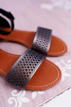 Sale Boto Sandały Damskie Eleganckie Czarne Neanna