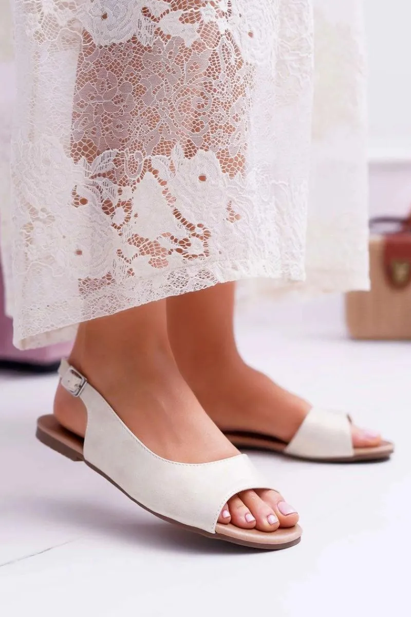 Sandały Płaskie>Boto Sandały Damskie Jasno Złote Prius