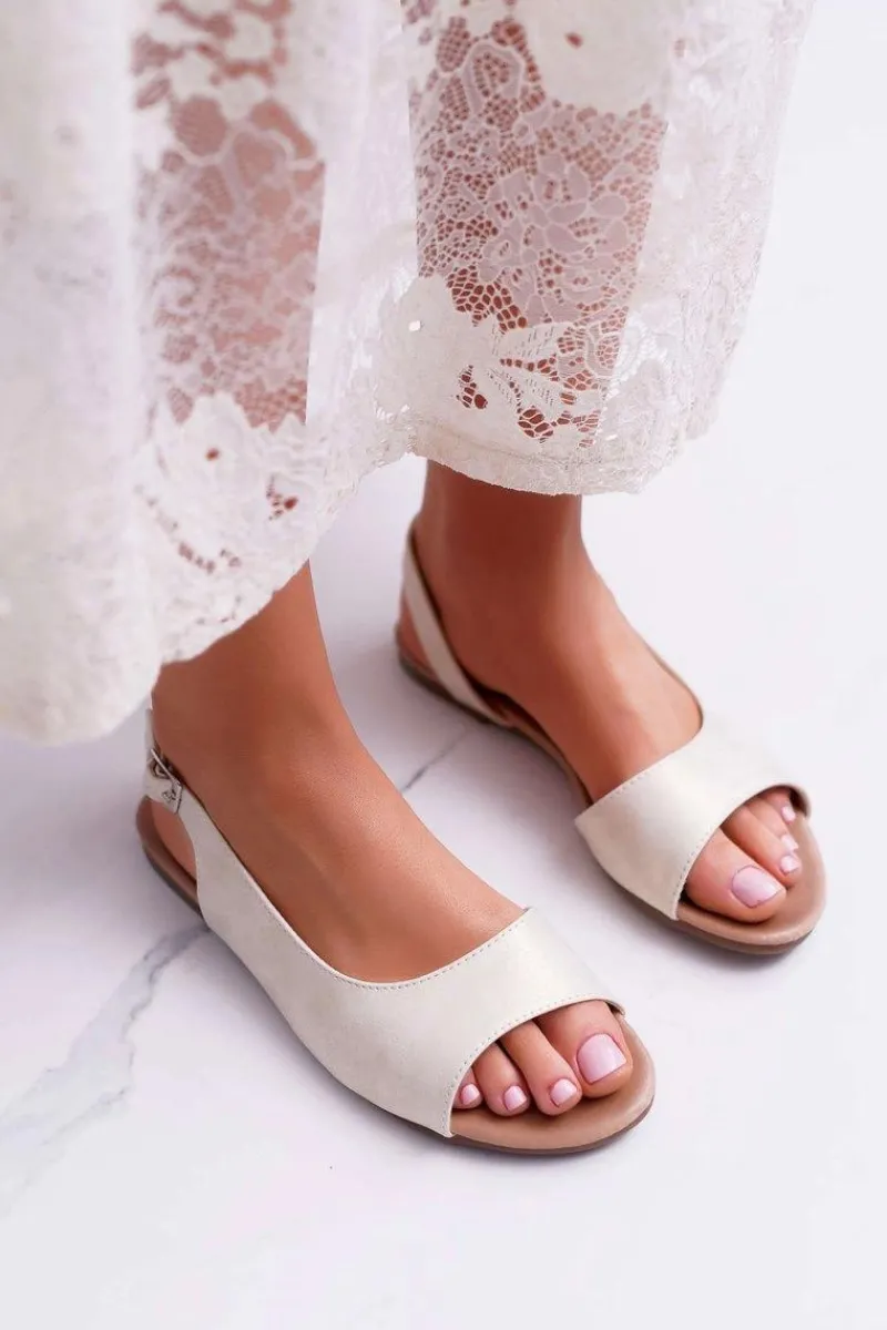 Sandały Płaskie>Boto Sandały Damskie Jasno Złote Prius