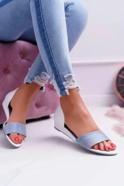 Sandały Na Koturnie|Sandały Płaskie>Maciejka Sandały Damskie Skórzane Białe 1971 Nomara