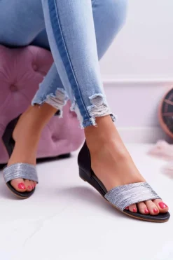 New Maciejka Sandały Damskie Skórzane Czarne 1971 Nomara