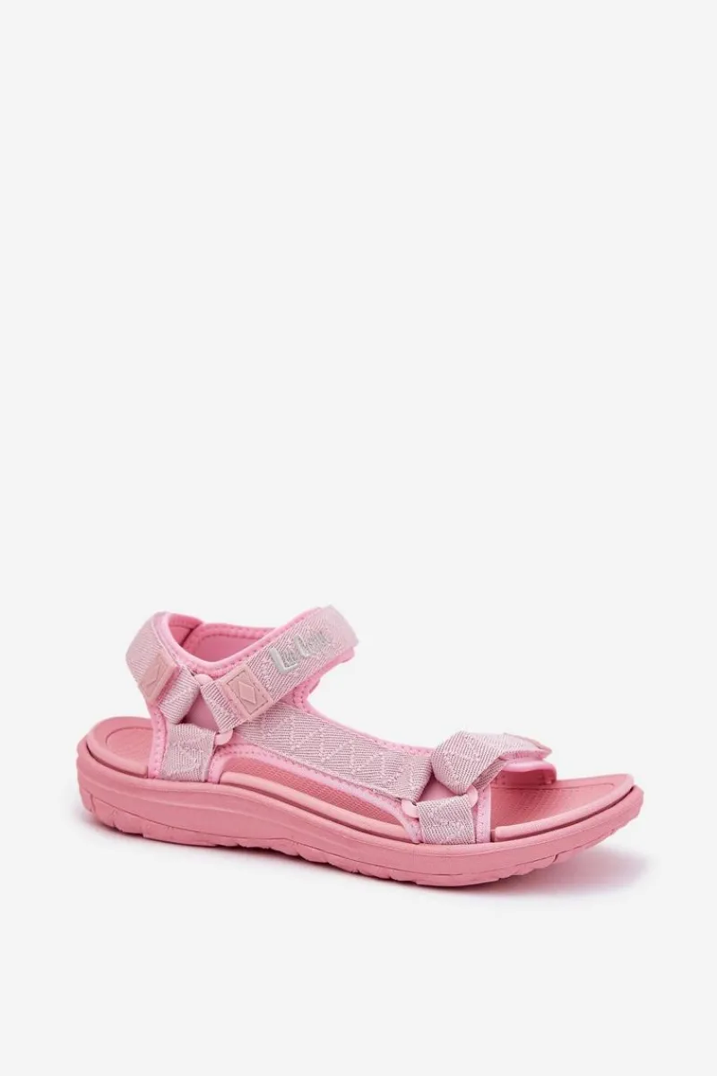 Clearance Lee Cooper Sandały Damskie Materiałowe Na Rzepy LCW-25-34-3561L Różowe Różowy