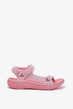 Clearance Lee Cooper Sandały Damskie Materiałowe Na Rzepy LCW-25-34-3561L Różowe Różowy