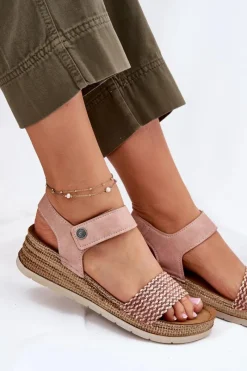 Sandały Na Koturnie></noscript>INBLU Sandały Damskie Na Koturnie RV000014 Różowe