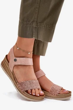 Sandały Na Koturnie></noscript>INBLU Sandały Damskie Na Koturnie RV000014 Różowe