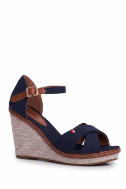 Sandały Na Koturnie>Boto Sandały Damskie Na Koturnie Granatowe LaMane