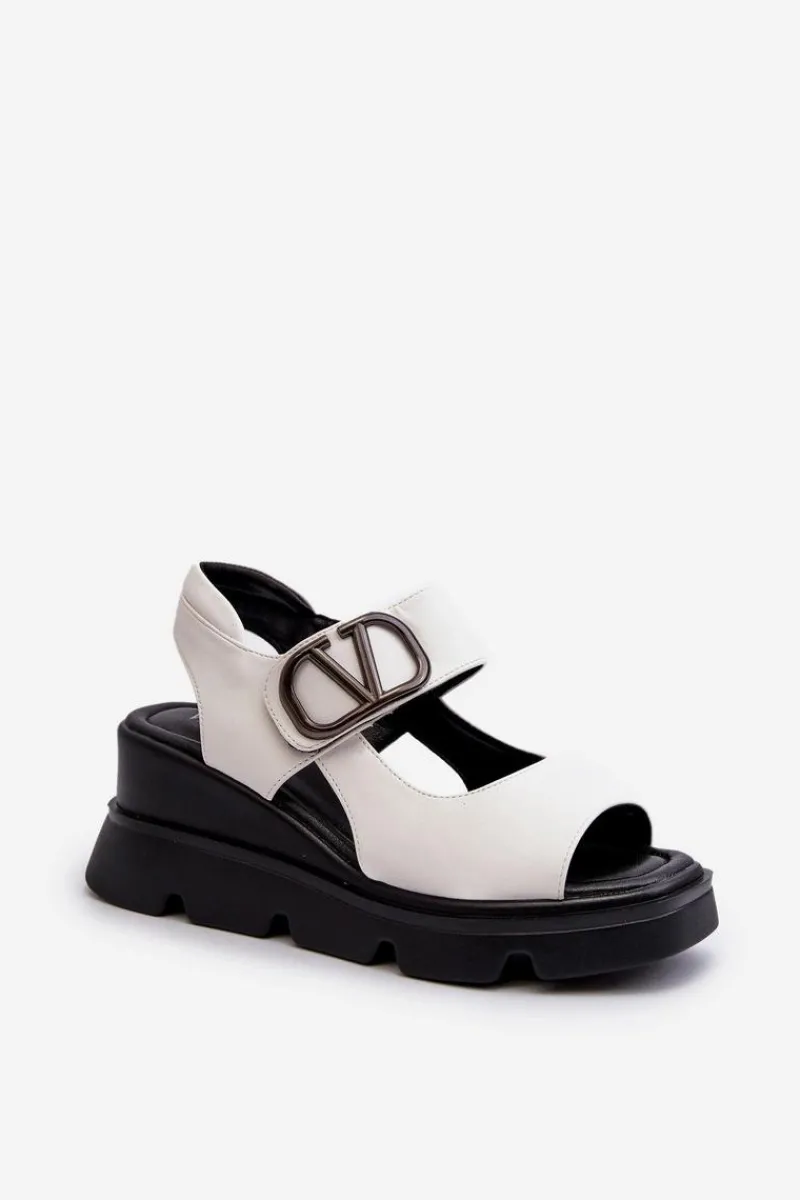 Sandały Na Koturnie>Buty damskie Vinceza Sandały Damskie Na Koturnie I Platformie Z Eko Skóry Vinceza 58292 Białe Biały