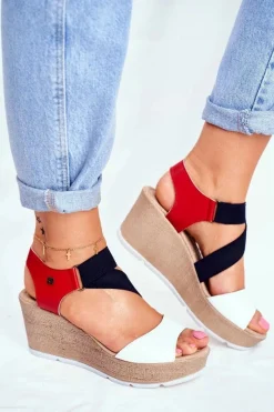 Sale Big Star Shoes Sandały Damskie Na Koturnie Big Star Wsuwane FF276014