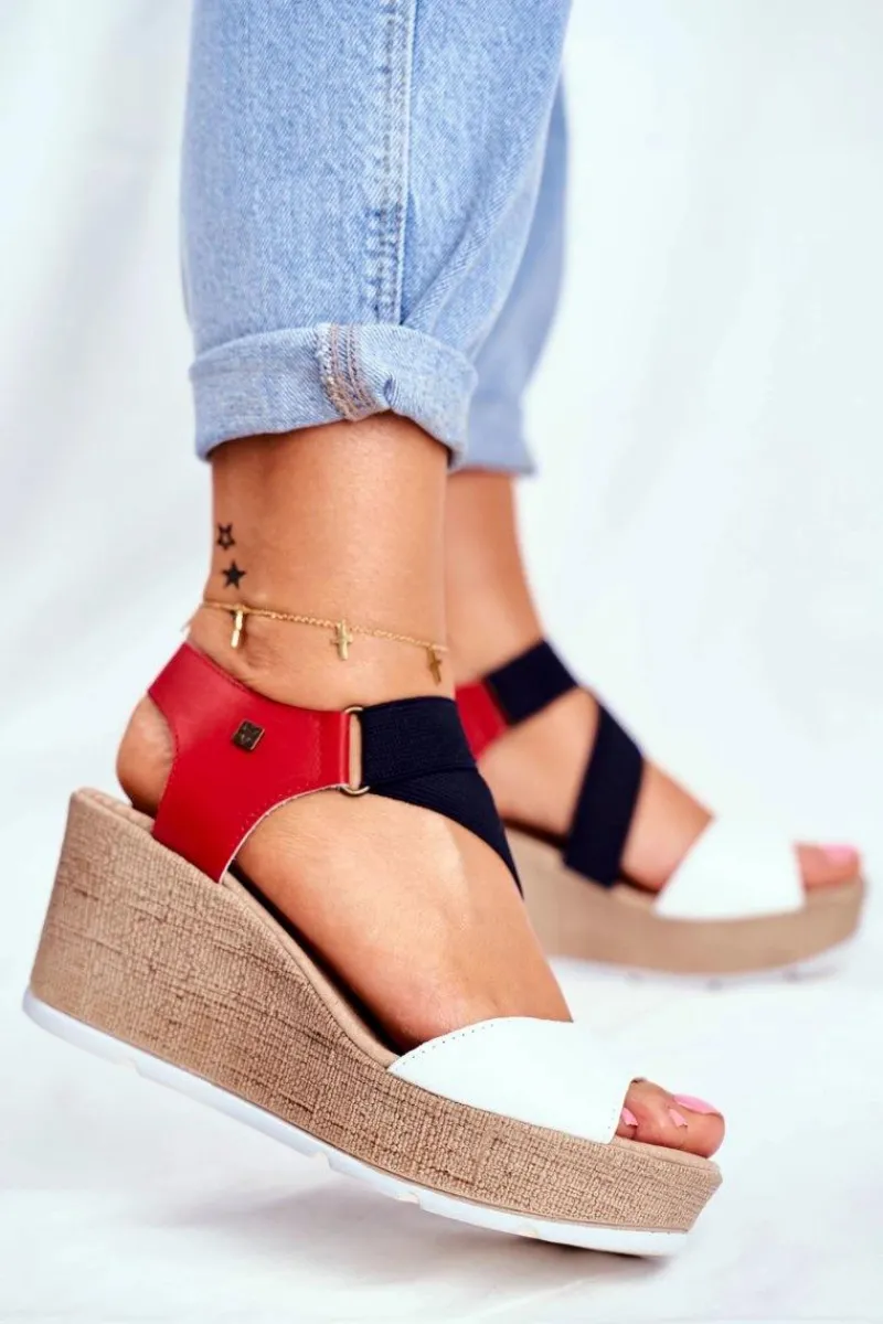 Sale Big Star Shoes Sandały Damskie Na Koturnie Big Star Wsuwane FF276014