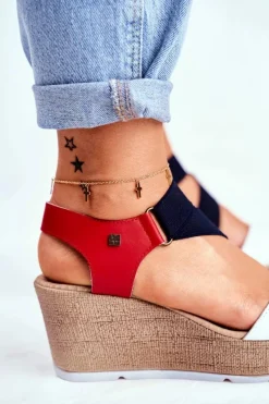 Sale Big Star Shoes Sandały Damskie Na Koturnie Big Star Wsuwane FF276014