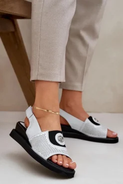 Sandały Na Koturnie>Boto Sandały Damskie Na Koturnie Srebrne Isnnoria Srebrny