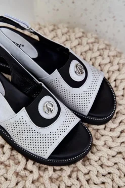 Sandały Na Koturnie></noscript>Boto Sandały Damskie Na Koturnie Srebrne Isnnoria Srebrny