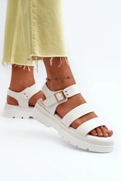 Sandały Płaskie><noscript><img width=