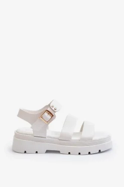 Sandały Płaskie><noscript><img width=