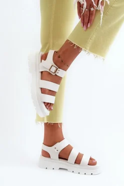 Sandały Płaskie><noscript><img width=