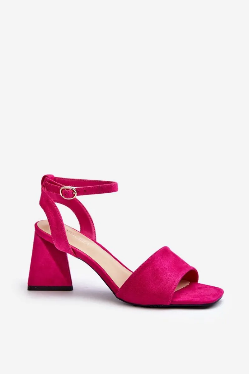 New Buty damskie Vinceza Sandały Damskie Na Obcasie Z Eko Zamszu Vinceza 17328 Fuksja Różowy