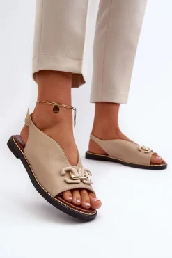 Sandały Płaskie><noscript><img width=