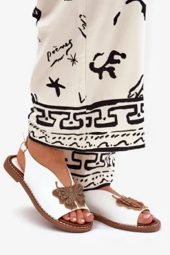 Sandały Płaskie><noscript><img width=