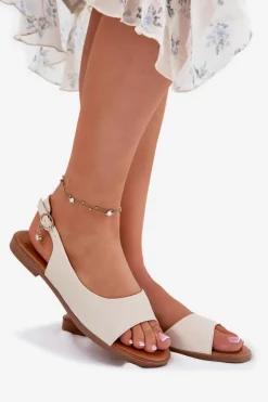 Sandały Płaskie>Evento Sandały Damskie Na Płaskim Obcasie Beżowe Weanise Beżowy