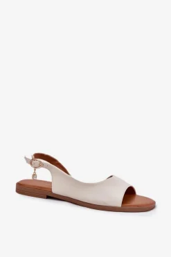 Sandały Płaskie><noscript><img width=