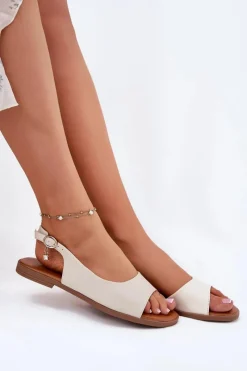 Sandały Płaskie><noscript><img width=