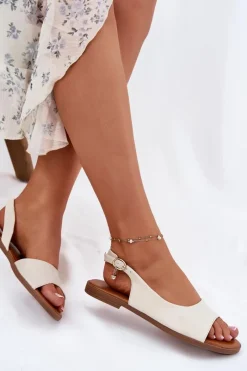 Sandały Płaskie><noscript><img width=