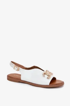 Sandały Płaskie><noscript><img width=