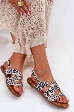 Sandały Płaskie><noscript><img width=