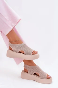 Sandały Płaskie><noscript><img width=