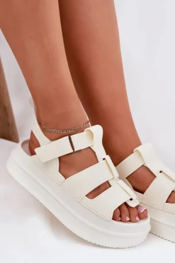 Sandały Płaskie><noscript><img width=