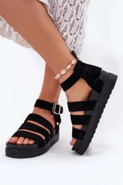 Sandały Płaskie><noscript><img width=