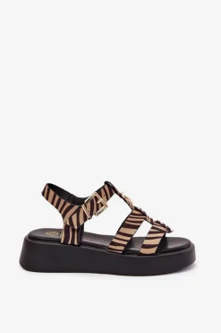 Sandały Płaskie><noscript><img width=