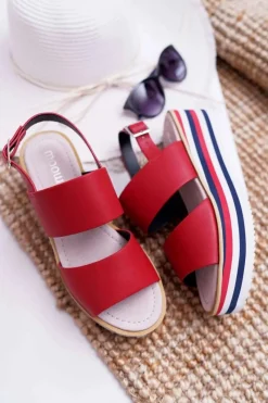 Sandały Płaskie><noscript><img width=