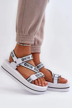 Discount Big Star Shoes Sandały Damskie Na Platformie Big Star NN274A526 Białe Biały