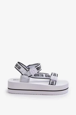 Discount Big Star Shoes Sandały Damskie Na Platformie Big Star NN274A526 Białe Biały