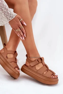 Sandały Płaskie><noscript><img width=