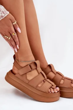 Sandały Płaskie><noscript><img width=