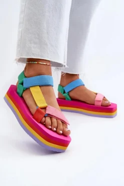 Sale Boto Sandały Damskie Na Platformie Multikolor Edireda