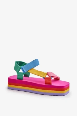 Sale Boto Sandały Damskie Na Platformie Multikolor Edireda