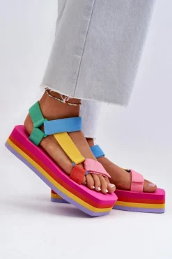 Sale Boto Sandały Damskie Na Platformie Multikolor Edireda