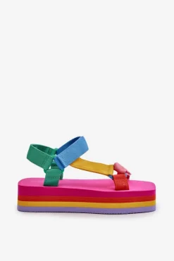 Sale Boto Sandały Damskie Na Platformie Multikolor Edireda