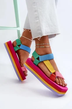 Sale Boto Sandały Damskie Na Platformie Multikolor Edireda