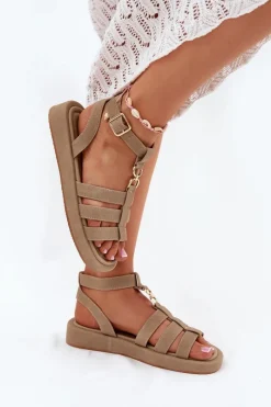 Sandały Płaskie><noscript><img width=