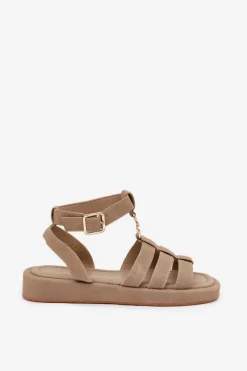 Sandały Płaskie><noscript><img width=